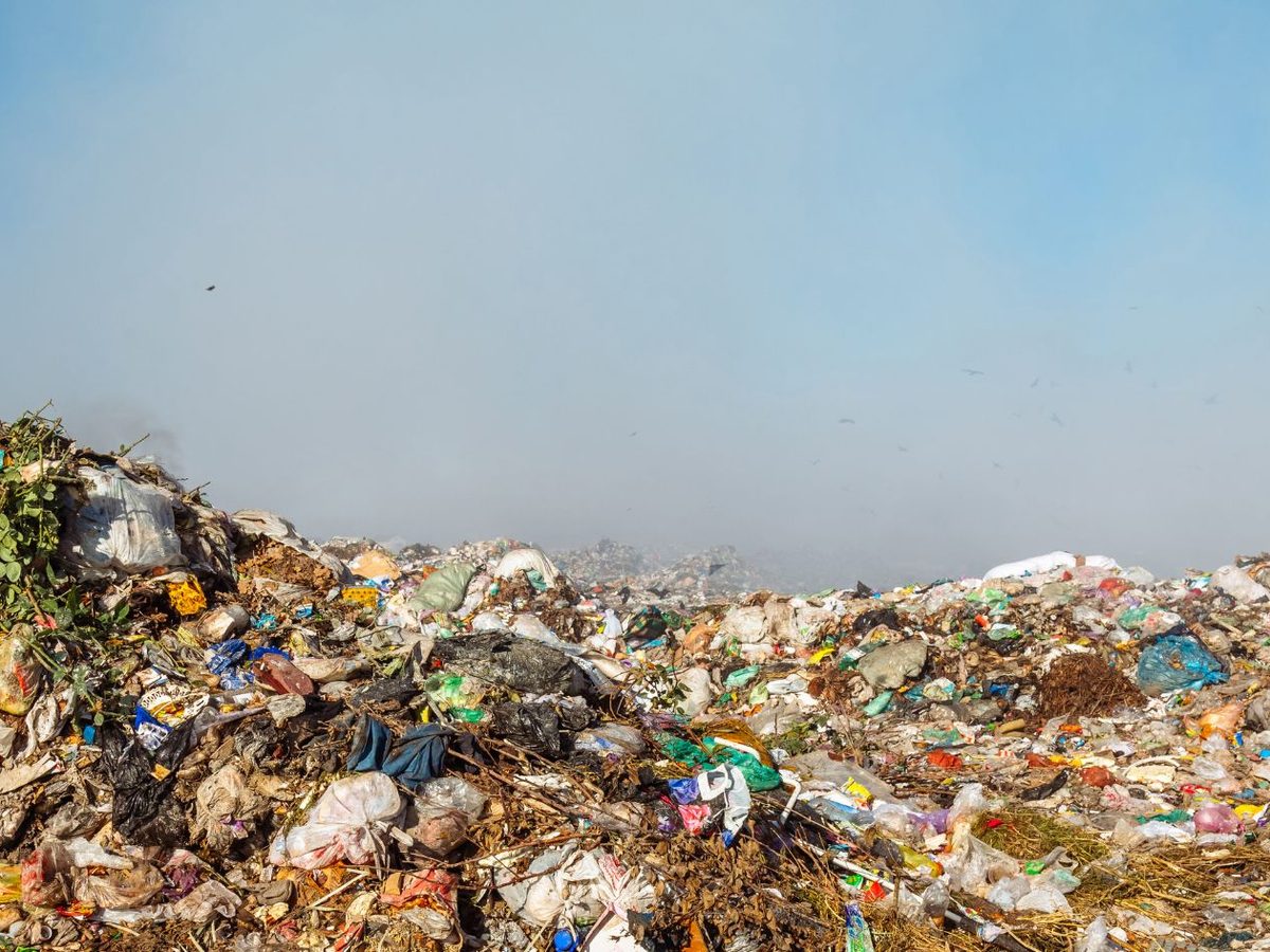 Overflowing landfill